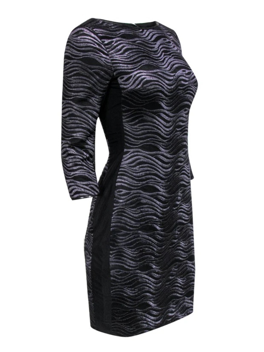Reiss Lennox Textured Dress Sheer Sides Bodycon Zebra Boss Babe Evening Size 6